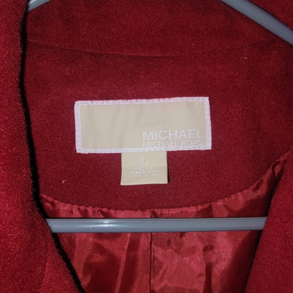 Michael Kors Red Trench Coat with Zipper Accents - Picture 4 of 8